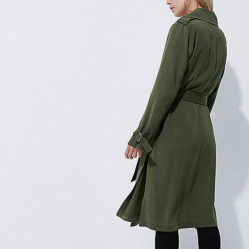 blue teddy coat river island,jacques-vertuk London Petite khaki green duster trench coat women 703048