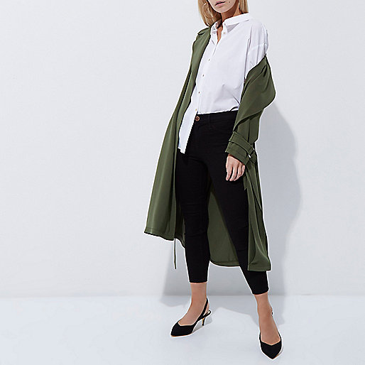 river island winter coats for women,Clothes Shop jacques-vertuk Petite khaki green duster trench coat Jackets Coats / Jackets women