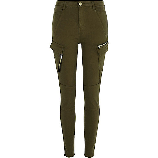 river island voucher,jacques-vertuk UK Petite khaki green skinny cargo pants women 704456