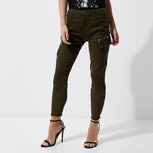 river island voucher,jacques-vertuk UK Petite khaki green skinny cargo pants women 704456