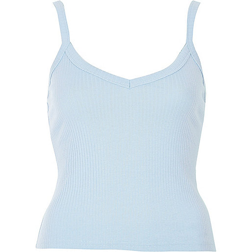 puffer jacket river island,jacques-vertuk Sale Petite light blue ribbed cami top women 701454