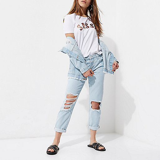 river island work shoes,jacques-vertuk Online Petite light blue wash ripped boyfriend jeans women 701287