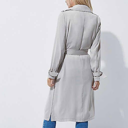 dog coats river island,jacques-vertuk UK Petite light grey belted duster trench coat women 703512