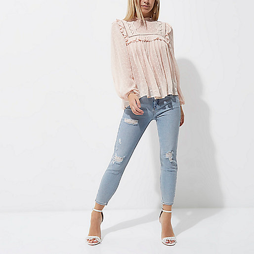 river island feather trim dress,jacques-vertuk Stores In London Petite light pink dobby mesh embroidered top Blouses Tops women