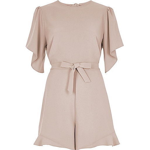 slippers at river island,jacques-vertuk Online Sklep Petite light pink frill tie front romper Rompers Rompers / Jumpsuits women