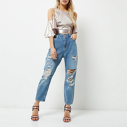 river island tapered jeans,jacques-vertuk Shop Petite metallic pink cold shoulder crop top women 697933