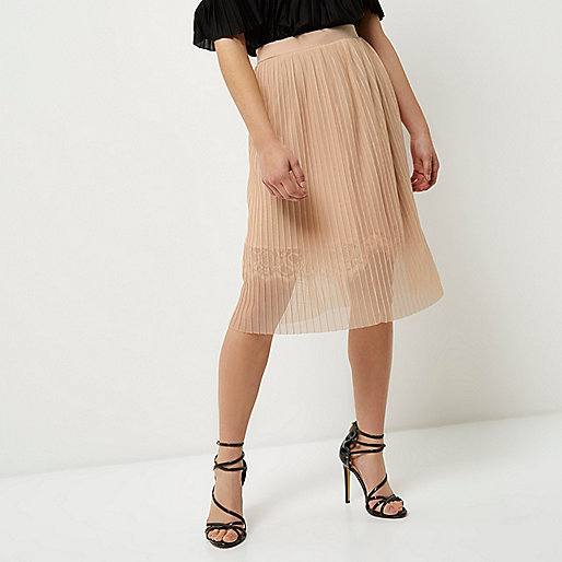 river island bags satchel bags,jacques-vertuk Uae Online Petite nude pleated lace trim midi skirt Skirts Sale women