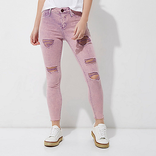 river island rain mac,jacques-vertuk Outlet Petite pink acid wash Molly ripped jeggings women 701131