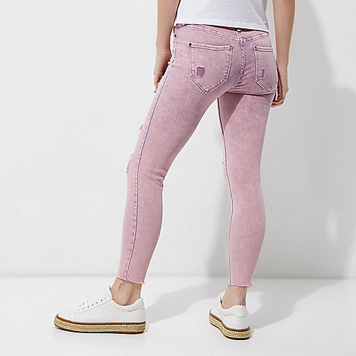 river island rain mac,jacques-vertuk Outlet Petite pink acid wash Molly ripped jeggings women 701131