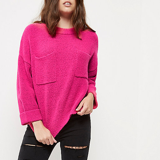 river island new in bags,jacques-vertuk Clothing Ltd Petite pink patch pocket grazer top Knitwear Sale women