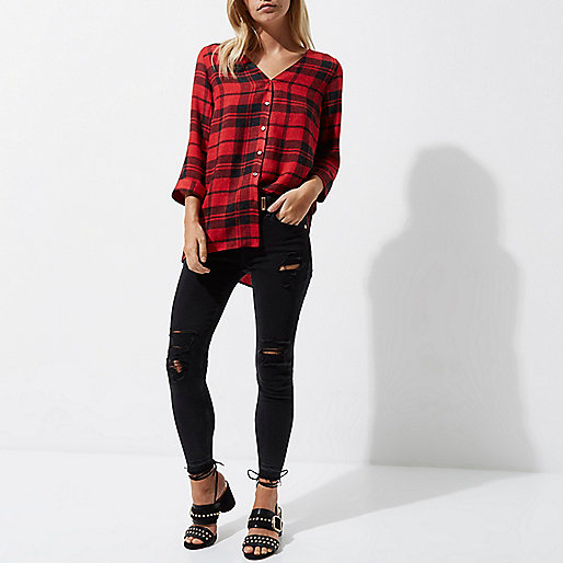 river island flared trousers,jacques-vertuk Stores Petite red check cross back shirt women 706971