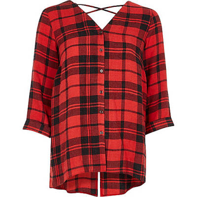 river island flared trousers,jacques-vertuk Stores Petite red check cross back shirt women 706971