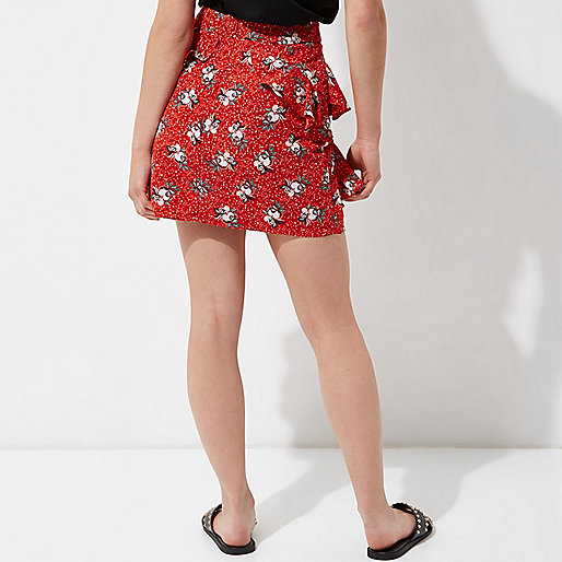 river island boots wide fit,jacques-vertuk Ireland Petite red floral print frill mini skirt women 703871