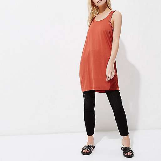 river island black gladiator sandals,Dress Sale jacques-vertuk Petite rust orange plaited longline tank top T-Shirts & Tanks Sale women