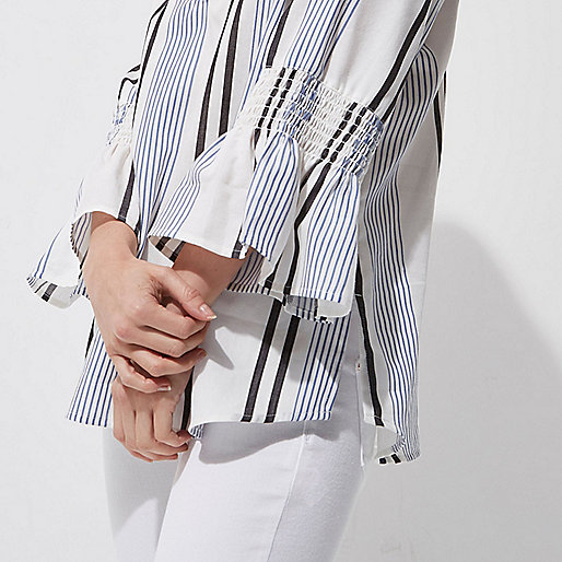 long river island coat,jacques-vertuk Navy Waterfall Dress Petite white stripe cross back top Blouses Tops women