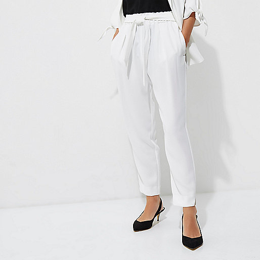 jacques-vertuk Petite white tapered pants 708473 women Trousers Tapered Trousers