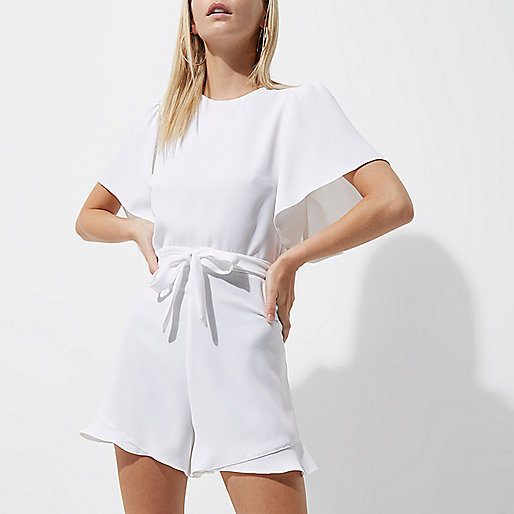 riverisland shopper bag,jacques-vertuk Catalog Petite white tea dress style romper Rompers Rompers / Jumpsuits women