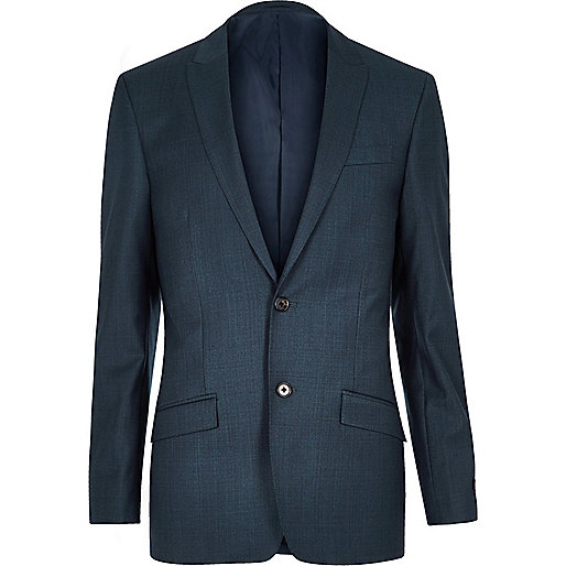 jacques-vertuk Petrol blue slim blazer 290229 men Suits