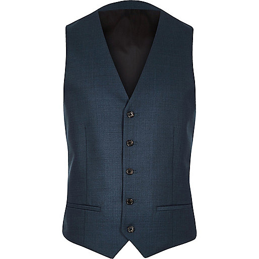 jacques-vertuk Petrol blue slim vest 290231 men Suits