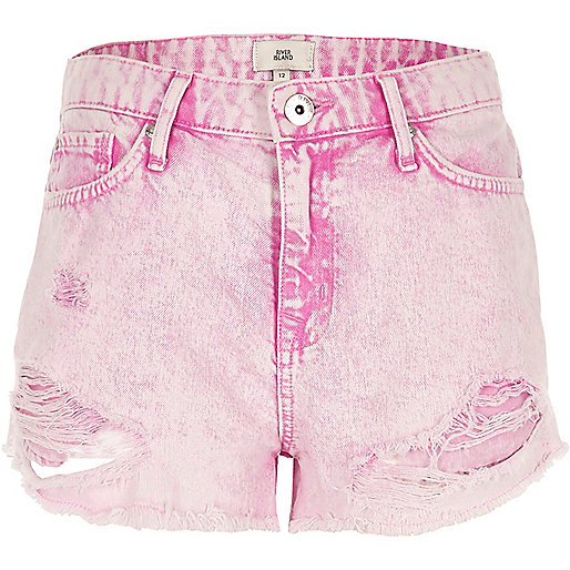 jacques-vertuk Pink acid wash distressed denim shorts 702637 women Holiday Shop