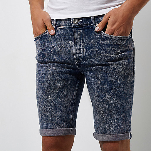 river island very clearance,jacques-vertuk Ireland Pink and blue acid wash skinny denim shorts men 302629