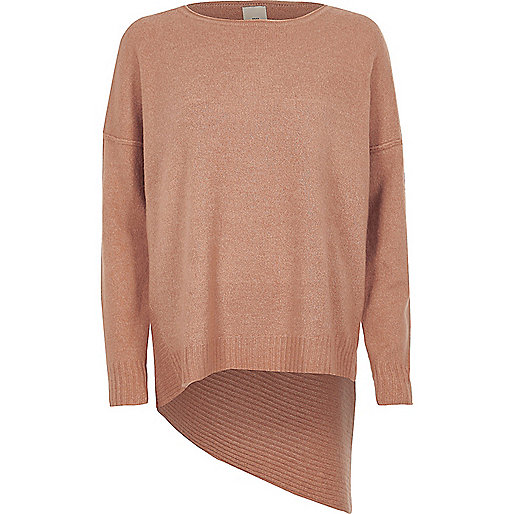 jacques-vertuk Pink asymmetric hem knit sweater 705309 women Knitwear Jumpers