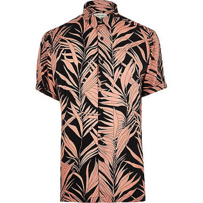 jacques-vertuk Pink bamboo print short sleeve shirt 295619 men Shirts