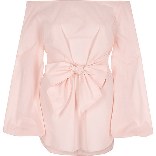 river island leather bag,jacques-vertuk London Pink bow front bell sleeve bardot top women 704921