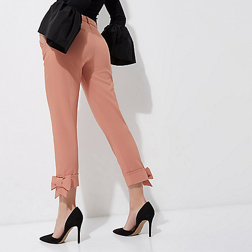 river island shop,jacques-vertuk South Africa Pink bow hem cigarette pants women 707501