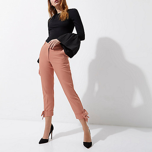 river island shop,jacques-vertuk South Africa Pink bow hem cigarette pants women 707501