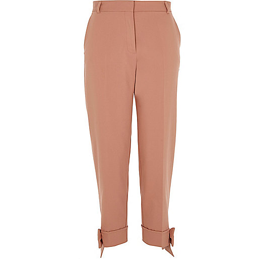 jacques-vertuk Pink bow hem cigarette pants 707501 women Trousers Cigarette Trousers