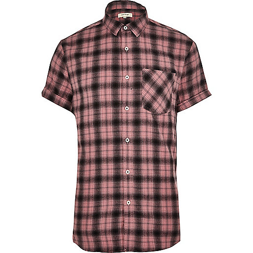 jacques-vertuk Pink check short sleeve shirt 302174 men Shirts