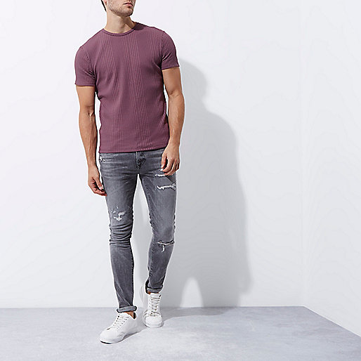 river island watch,jacques-vertuk Full Website Pink chunky rib muscle fit T-shirt T-shirts T-Shirts / Tanks men