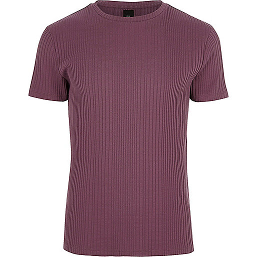 river island watch,jacques-vertuk Full Website Pink chunky rib muscle fit T-shirt T-shirts T-Shirts / Tanks men