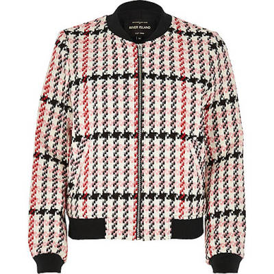 jacques-vertuk Pink classic checked bomber jacket 688927 women Coats / Jackets