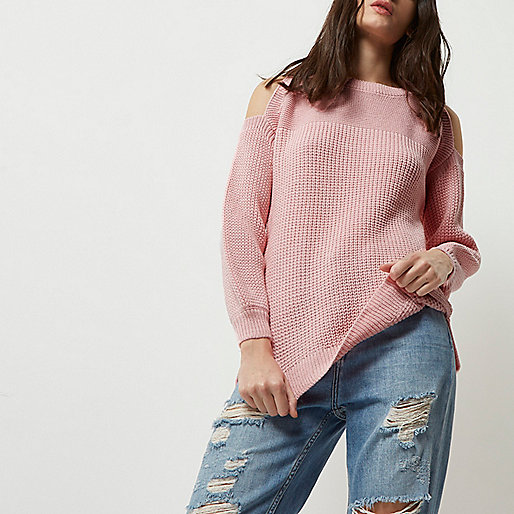 river island coats mens sale,jacques-vertuk Clothing Uk Online Pink cold shoulder sweater Knitwear Sale women