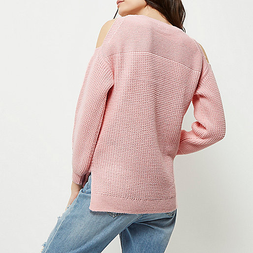 river island coats mens sale,jacques-vertuk Clothing Uk Online Pink cold shoulder sweater Knitwear Sale women