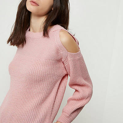 river island coats mens sale,jacques-vertuk Clothing Uk Online Pink cold shoulder sweater Knitwear Sale women