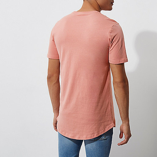 river island fort,Black Kimono jacques-vertuk Pink curved hem crew neck T-shirt T-shirts T-Shirts / Tanks men