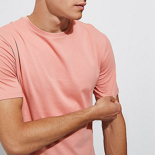 river island fort,Black Kimono jacques-vertuk Pink curved hem crew neck T-shirt T-shirts T-Shirts / Tanks men