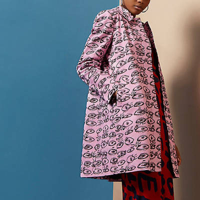 jacques-vertuk Pink Design Forum eye print coat 701502 women Coats / Jackets