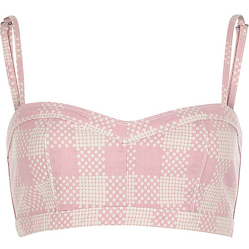 jacques-vertuk Pink Design Forum floral print denim bralet 679264 women RI Limited Edition