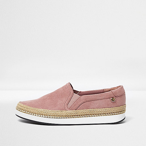 mary jane shoes river island,jacques-vertuk Jackets Ireland Pink espadrille slip on plimsolls Plimsolls / Sneakers Shoes / Boots women