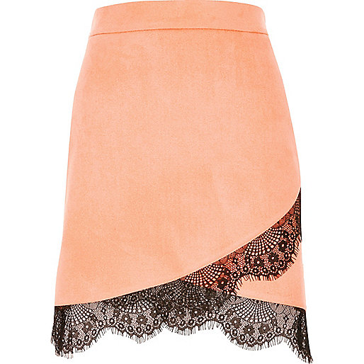 river island bag snake print,jacques-vertuk Womenswear Pink faux suede lace hem mini skirt Skirts Sale women