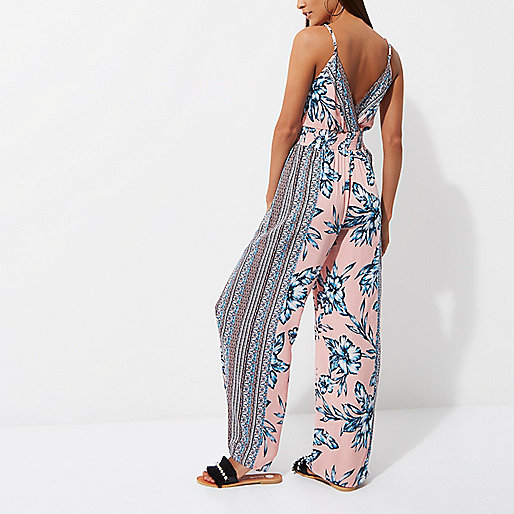 river island black longline coat,jacques-vertuk Dresses Ireland Pink floral embellished wide leg jumpsuit Caftans / Cover-Ups Swimwear / Beachwear women