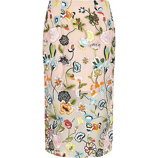 river island stretch jeans,jacques-vertuk Online Pink floral embroidered midi pencil skirt women 700744