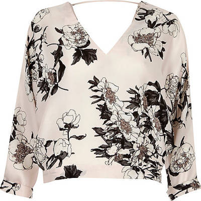 jacques-vertuk Pink floral print batwing top 697572 women Tops