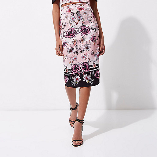 river island party bags,jacques-vertuk Last Season Stock Pink floral print pencil skirt Skirts Sale women