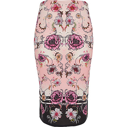 jacques-vertuk Pink floral print pencil skirt 701525 women Skirts