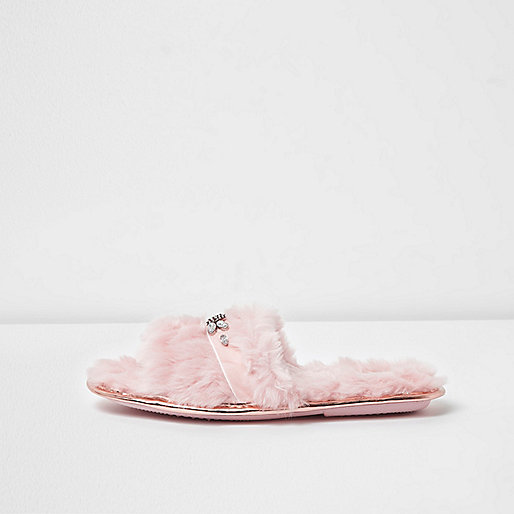 black flat sandals river island,jacques-vertuk Dresses New In Pink fluffy rhinestone trim slippers Slippers Sleepwear & Slippers women